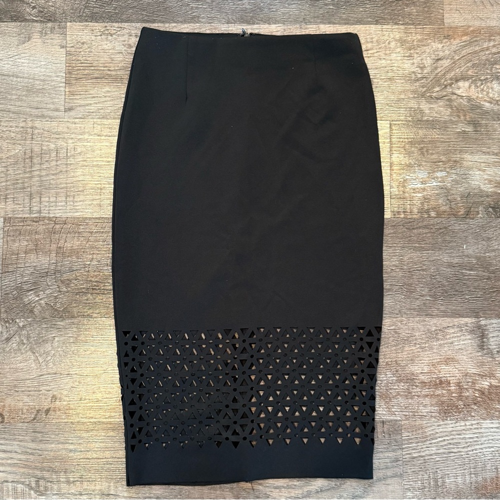 Sans Souci Black Pencil Skirt With Cutouts Size Small